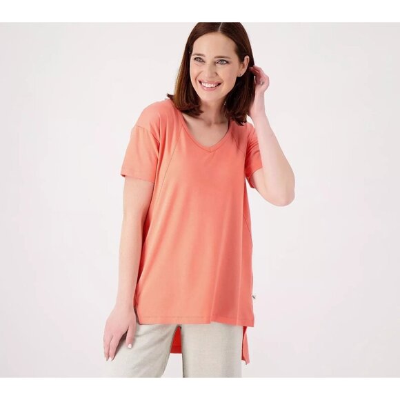 Koolaburra by UGG Jersey Short Sleeve Tunic Top Womens XS Faded Rust T Shirt NEW - Picture 1 of 8